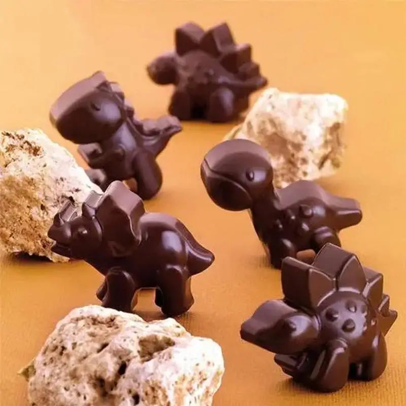 48-Cavity Dinosaur Silicone Mold with Dropper – Candy, Chocolate, Ice Cube & Fondant Tray