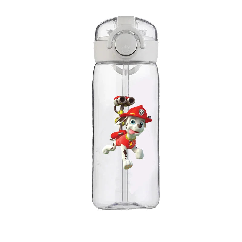 400ml PAW Patrol Chase Water Bottle – Leak-Proof Cartoon Plastic Cup with Straw for Kids, School, and Outdoor Sports Use