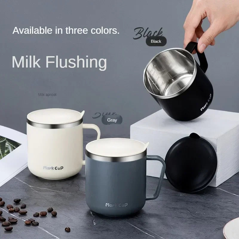 304 Stainless Steel Insulated Coffee Mug with Handle and Lid – 400ML Portable Thermos Cup