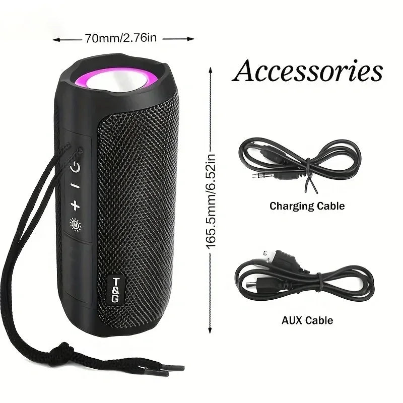 TG227 Portable Waterproof Bluetooth Speaker with Lamp – Upright Wireless Loudspeaker with Stereo Sound, TF Card & FM Radio