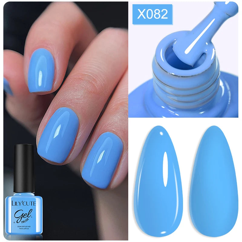 7ml Nail Gel Polish – 125 Solid Colors, Soak-Off UV LED Semi-Permanent Gel for Manicure