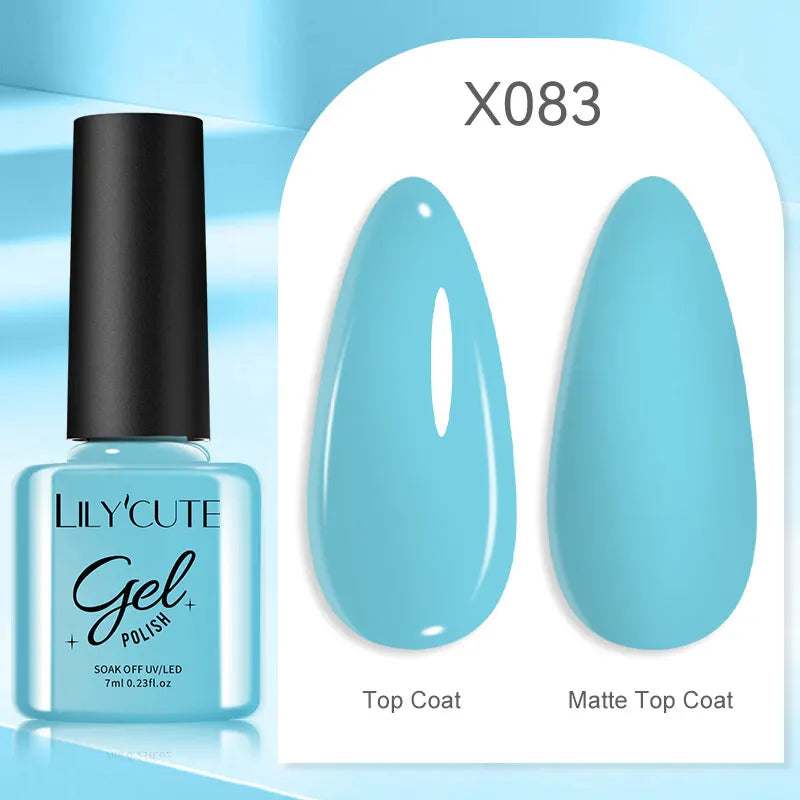 7ml Nail Gel Polish – 125 Solid Colors, Soak-Off UV LED Semi-Permanent Gel for Manicure