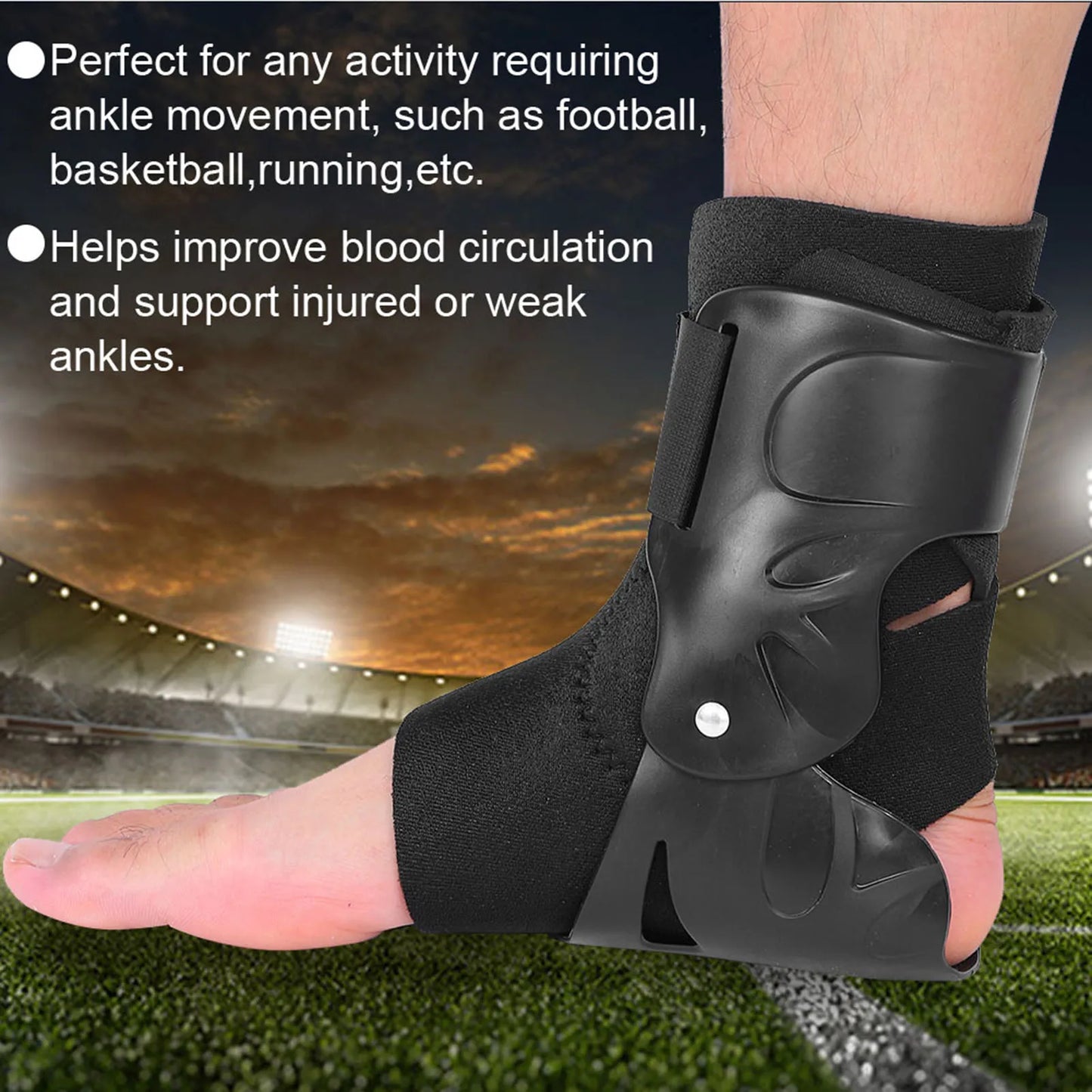 Breathable Ankle Support Brace – Compression Foot Guard Strap for Bone Care and Injury Prevention, Elastic Black Wrap