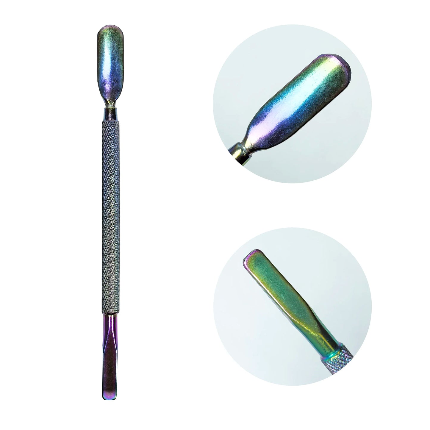 Stainless Steel Double-Ended Cuticle Pusher – Gel Nail Polish Remover & Dead Skin Scraper for Fingernail and Toenail Care