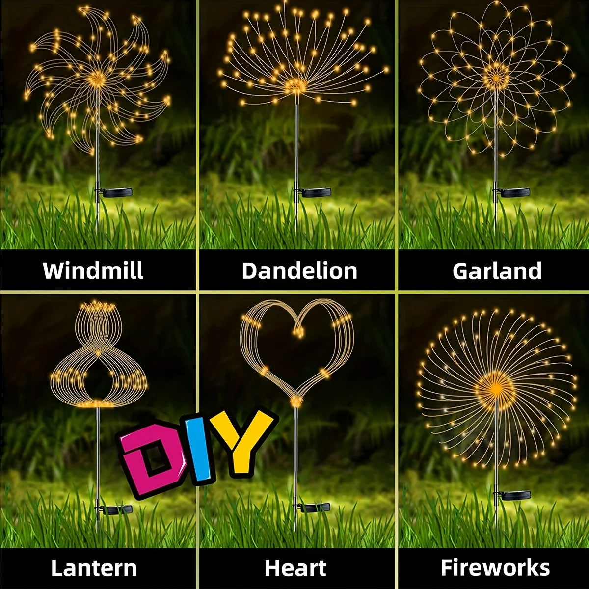 Solar Firework Garden Lights – IP65 Waterproof Copper Wire LED Lawn Lamps – 90/150/200 LEDs with 8 Modes for Patio, Yard, Holiday, and Christmas Décor