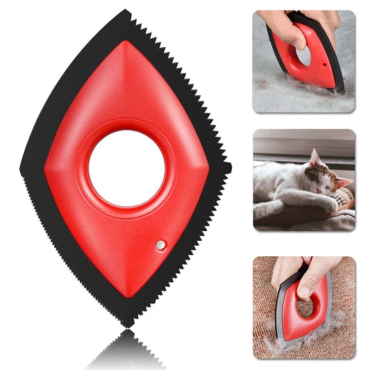 4-Mode Pet Hair Remover Brush – Reusable Silicone Cleaning Tool for Dog & Cat Hair on Carpets, Furniture, and Car Seats