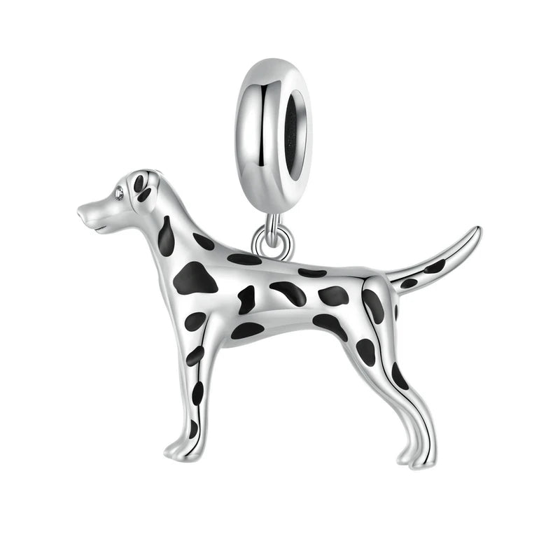 Sterling Silver Dog Charm Bead – Poodle & Dachshund Pendant for Charm Bracelets, DIY Jewelry for Women
