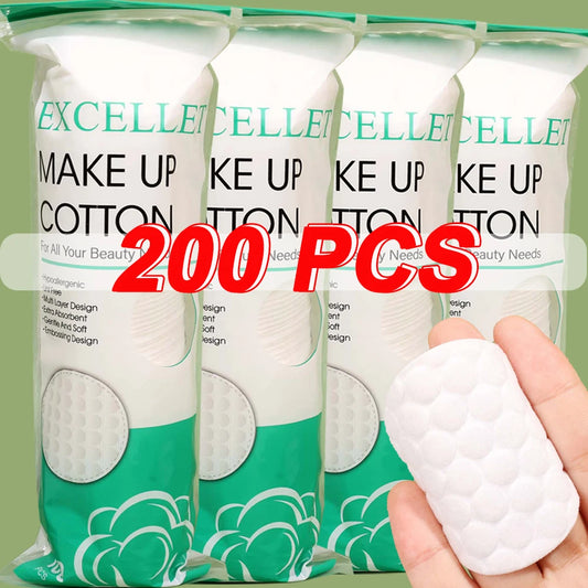100pcs Pearl Textured Cotton Pads – Soft Double-Sided Makeup Remover Pads for Cleansing, Toner, and Nail Polish