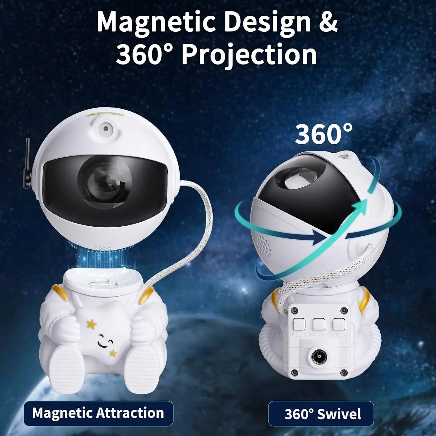 Astronaut Galaxy Star Projector Light – LED Starry Sky Nebula Lamp with Remote Control – USB Night Light for Kids, Adults, Bedroom, or Gift Use