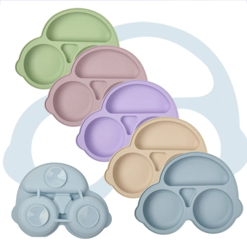 Baby Silicone Suction Plate – Smile Face Cartoon Toddler Tableware for Safe & Fun Feeding