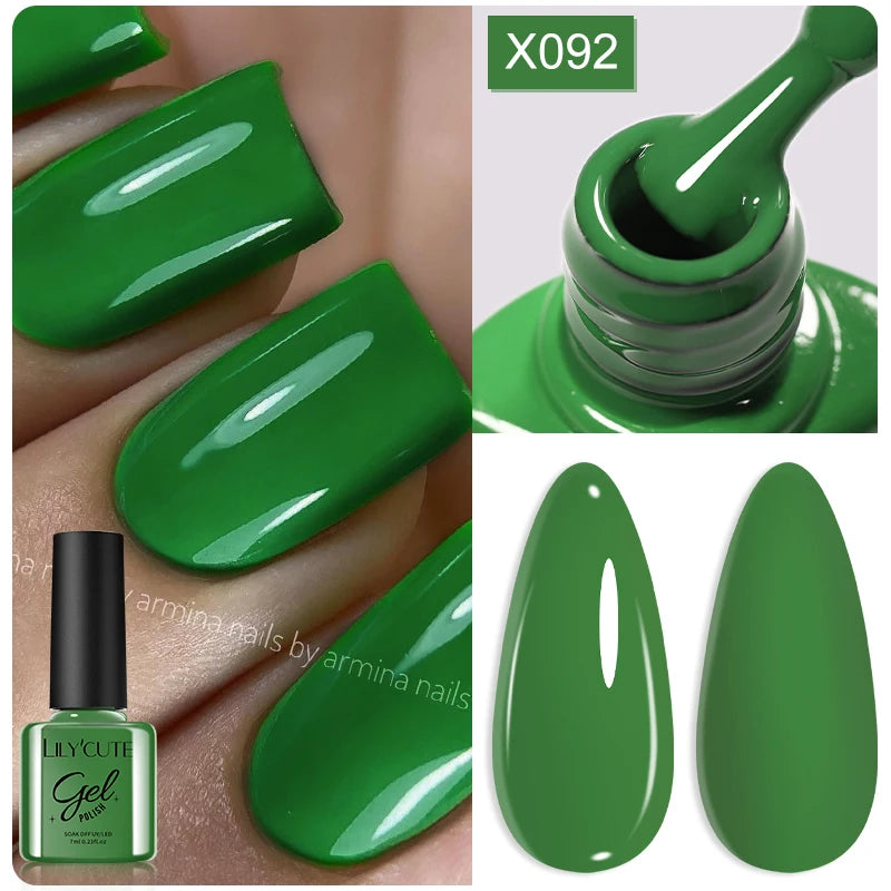 7ml Nail Gel Polish – 125 Solid Colors, Soak-Off UV LED Semi-Permanent Gel for Manicure