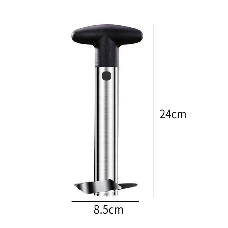 Stainless Steel Pineapple Corer Slicer – Spiral Fruit Cutter & Peeler with Plastic Handle