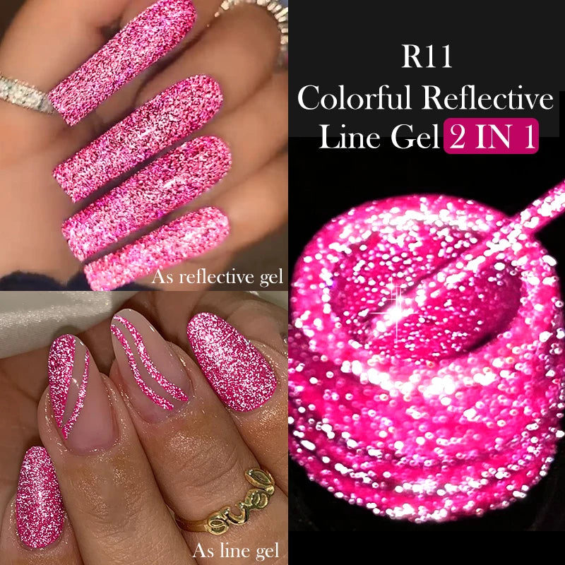 7ml Metallic Chrome Silver Mirror Effect Gel – Super Bright Line Art & French Tip Nail Painting Gel Polish