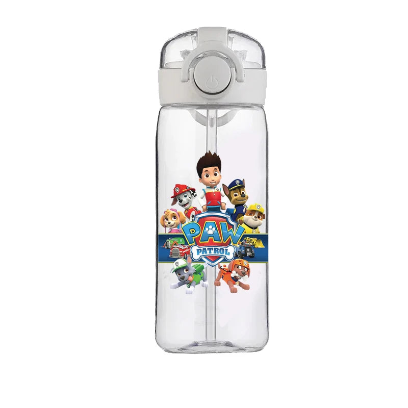 400ml PAW Patrol Chase Water Bottle – Leak-Proof Cartoon Plastic Cup with Straw for Kids, School, and Outdoor Sports Use