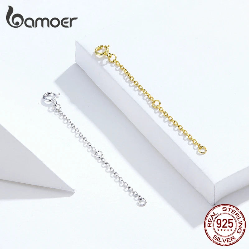 14K Gold Plated 925 Sterling Silver Necklace Extension Chains – Lobster Clasp DIY Jewelry Making Accessory