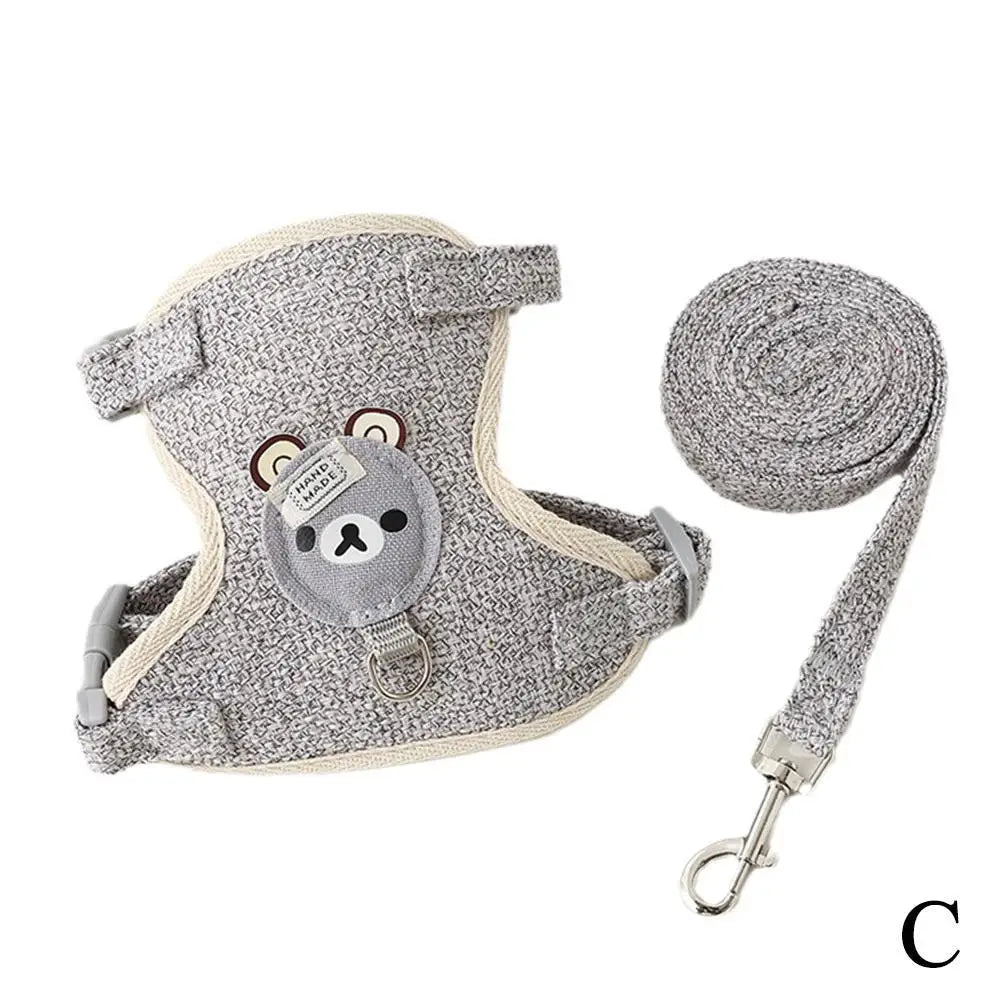 Adjustable Undershirt-Style Pet Harness with Leash – Breathable Vest for Small Dogs and Cats, Comfortable & Secure