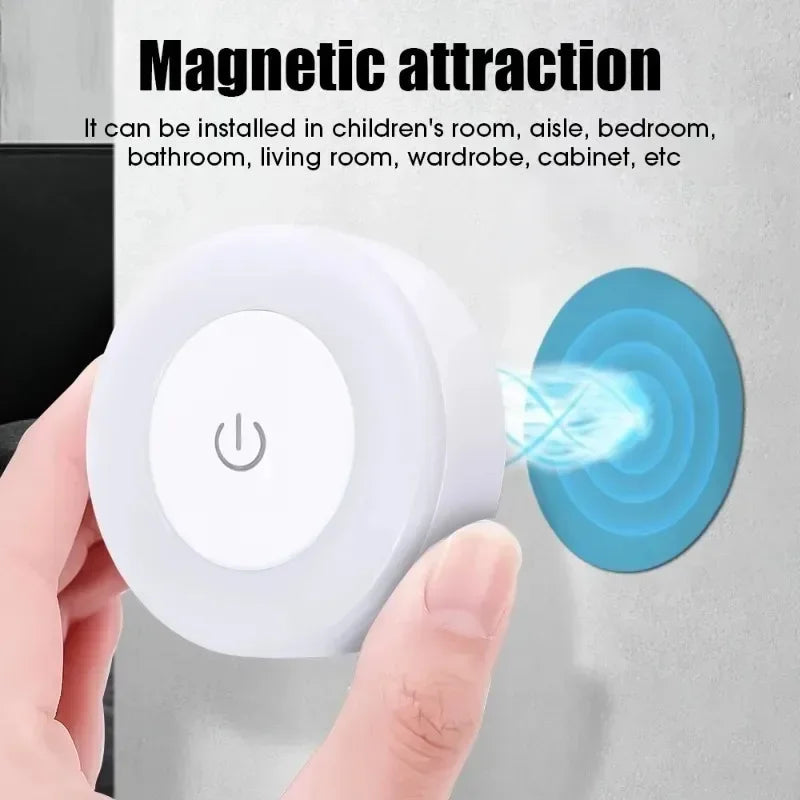 USB Rechargeable LED Night Light – Portable Touch-Control Atmosphere Lamp for Bedroom, Living Room, Closet & Reading – White/Yellow Light Options