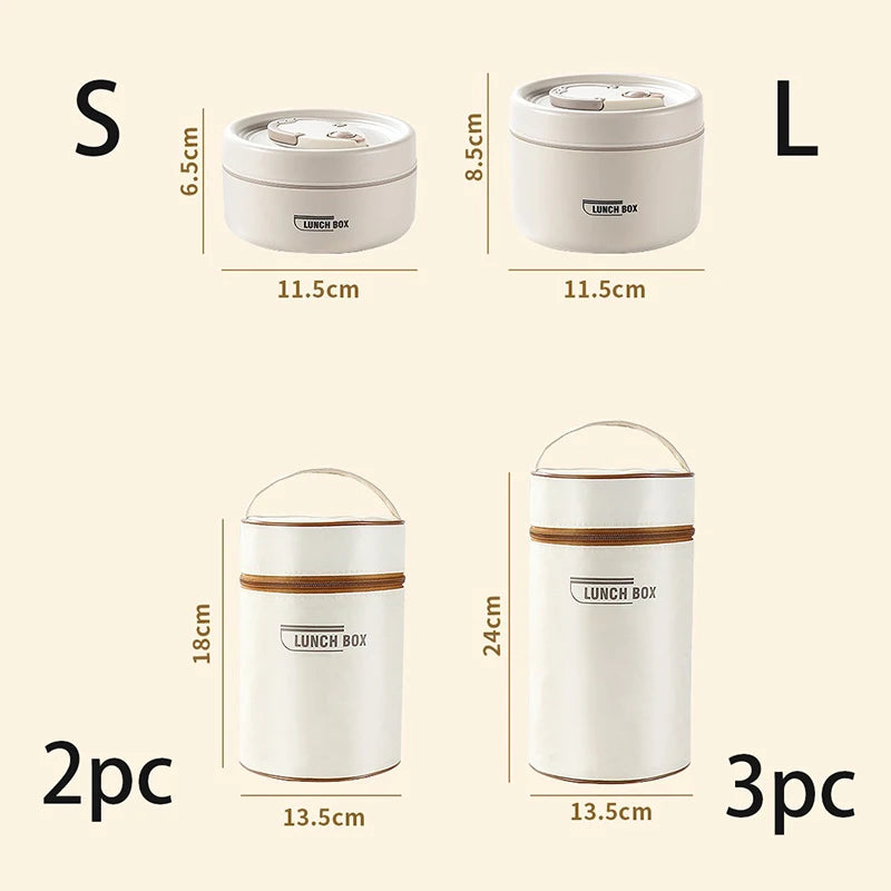 Stackable Stainless Steel Insulated Bento Lunch Box – Leakproof & Microwavable Food Container with Separate Layers