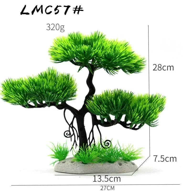 Simulation Aquarium Plant Decoration – Plastic Water Plants, Flowers, Trees, and Rock Accessories for Fish Tank Landscaping