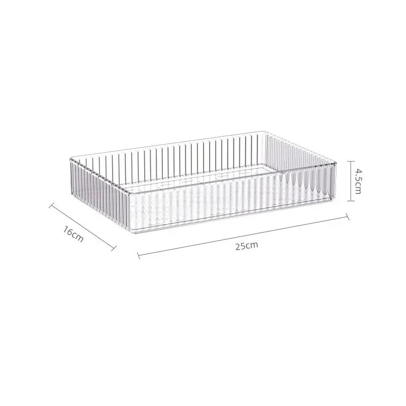 Clear Acrylic Desk Drawer Organizer – Multi-Purpose Storage Bins for Makeup, Bathroom, Office, and Kitchen Accessories