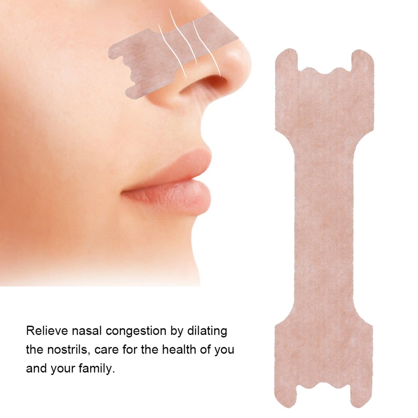 100PCS Nasal Strips for Snoring Relief – Breathable Nose Patch Sleep Aid for Easier Breathing and Restful Sleep
