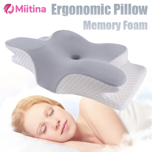 2-in-1 Memory Foam Cervical Pillow – Ergonomic Orthopedic Neck Support for Pain Relief, Sleep Posture, and Relaxation
