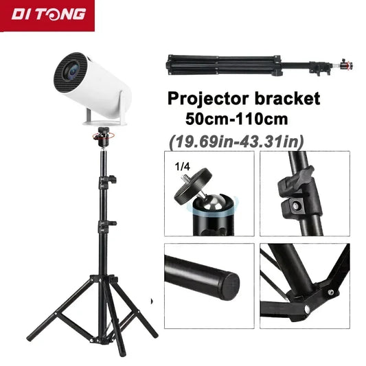 110cm Universal Adjustable Tripod Stand – Portable Projector Bracket Mount for Mini and Compact Projectors like HY300 Pro and HY320