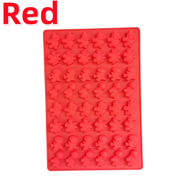 48-Cavity Dinosaur Silicone Mold with Dropper – Candy, Chocolate, Ice Cube & Fondant Tray