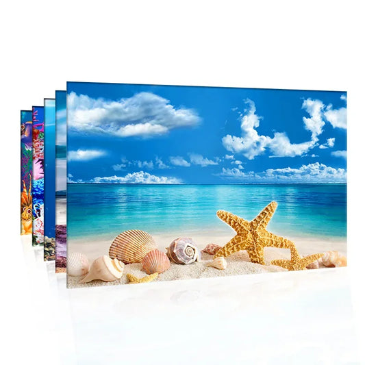3D Aquarium Background Sticker – Double-Sided Fish Tank Landscape Poster – Ocean Plant Aquascape Waterproof Wallpaper Décor