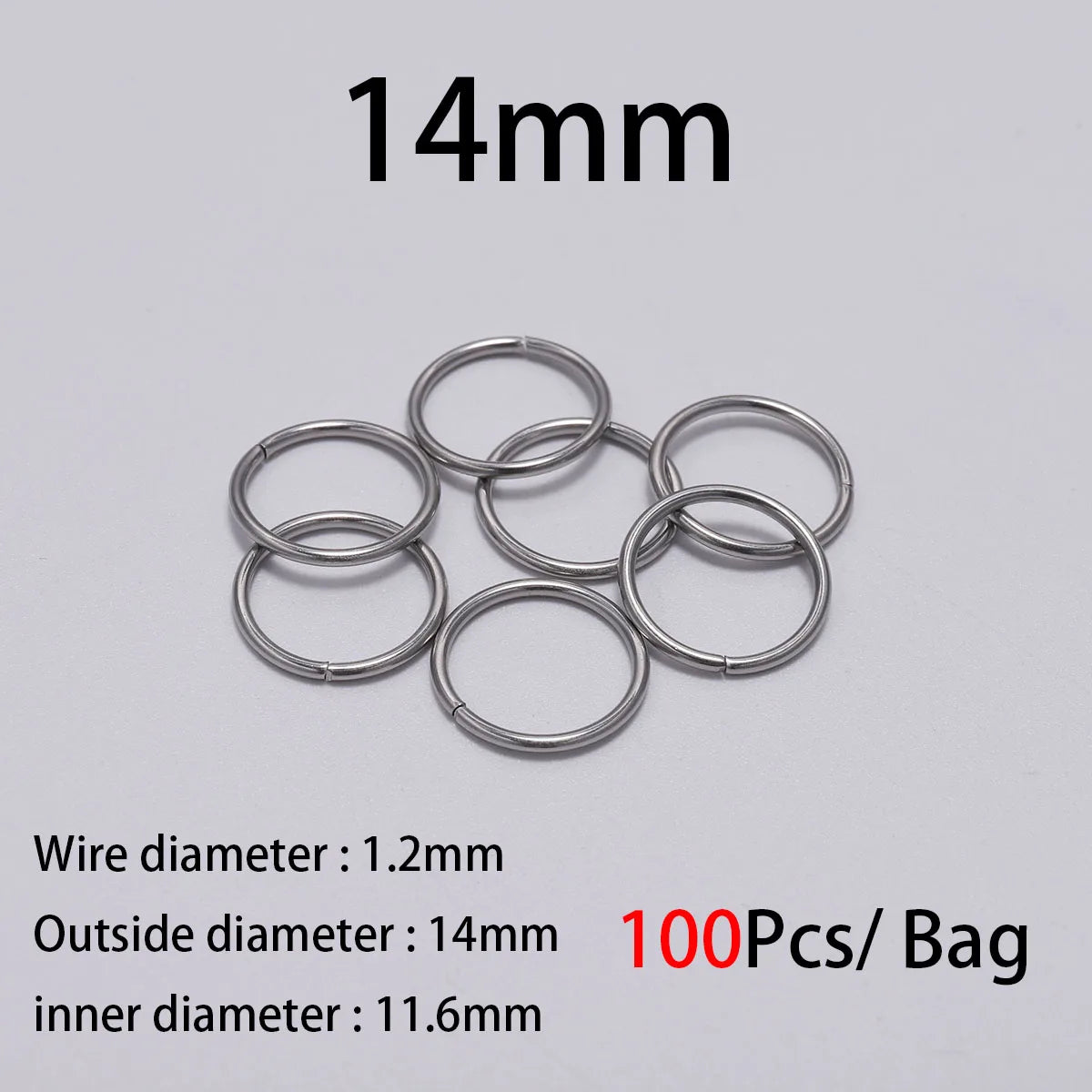 30–200pcs Stainless Steel Split Jump Rings – 3–25mm Open Loop Connectors for DIY Jewelry Making Accessories