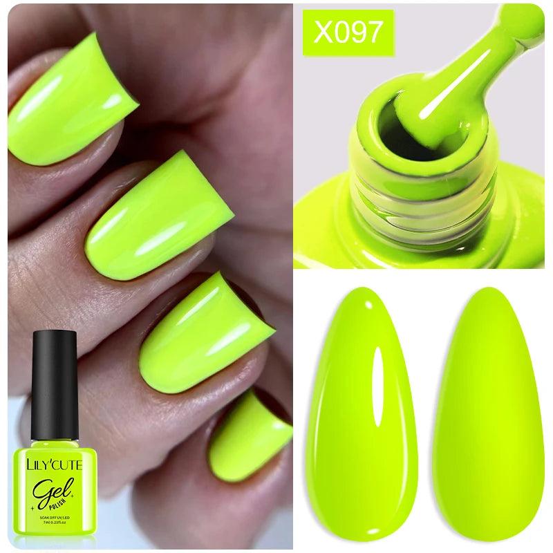 7ml Nail Gel Polish – 125 Solid Colors, Soak-Off UV LED Semi-Permanent Gel for Manicure