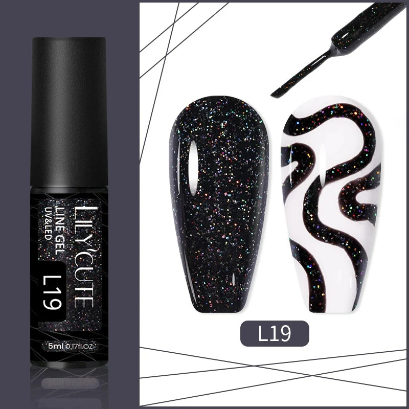 5ml Metallic Gold & Silver Liner Gel – Super Bright Mirror Nail Art Drawing Gel for French Tips & Design