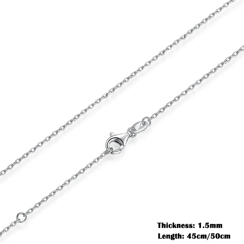 925 Sterling Silver Adjustable Link Chain Necklace – Classic Lobster Clasp Design for Women