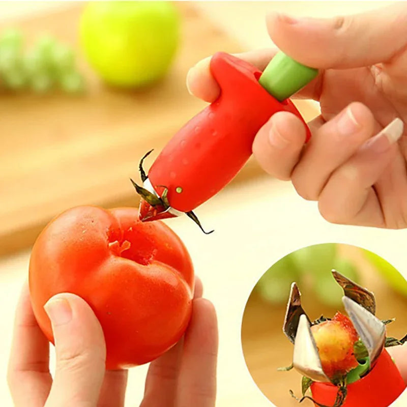 Strawberry Huller and Slicer Tool – Stainless Steel Leaf Stem Remover for Fruit, Salad, Cake, and Kitchen Prep