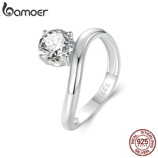 1 Carat Moissanite Line Ring – D Color VVS1 Solitaire on 925 Sterling Silver with Pave Setting for Women