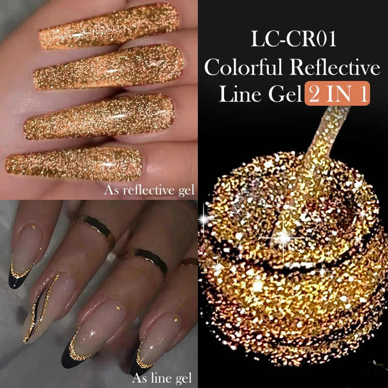 7ml Metallic Chrome Silver Mirror Effect Gel – Super Bright Line Art & French Tip Nail Painting Gel Polish