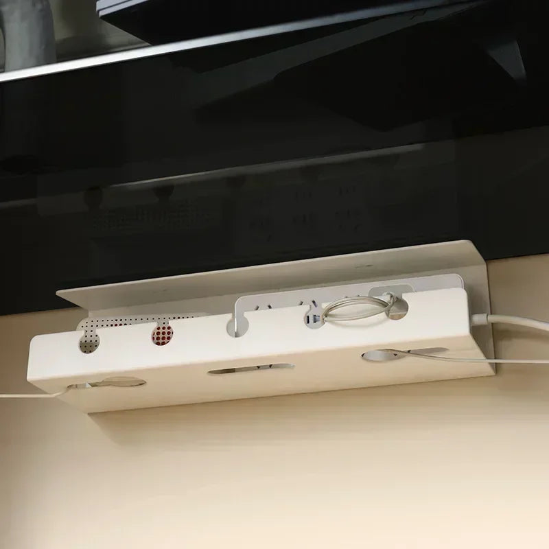 Under Desk Cable Management Tray – Clamp Mount Power Strip Holder with No-Drill Installation, Sturdy & Spacious Organizer