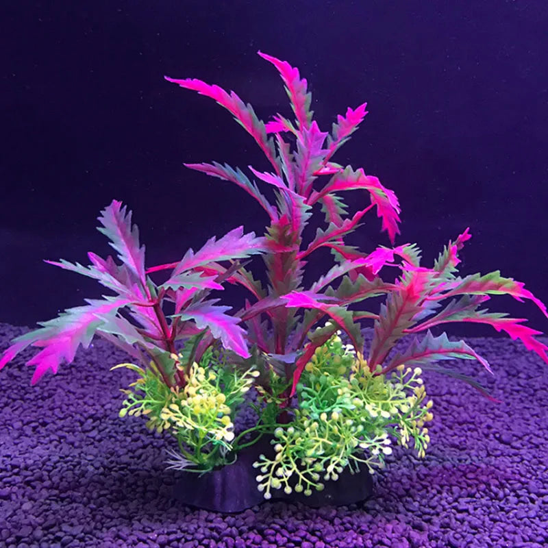 Artificial Aquarium Plants Set – 12-Style Plastic Aquatic Weeds and Grass Decorations for Fish Tank Landscaping (14cm Height)