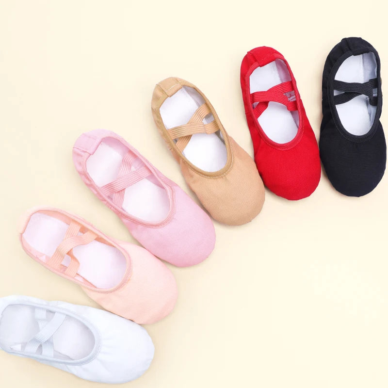 Canvas Ballet Slippers for Girls & Women – Soft Sole Gymnastics and Dance Practice Shoes