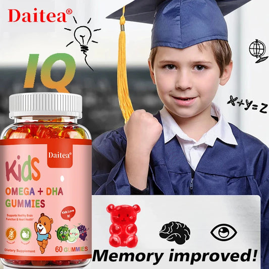 Children's Omega + DHA Gummies – Omega 3-6-9 with Vitamin C for Brain, Heart, Eye & Immune Support – 60 Gummies