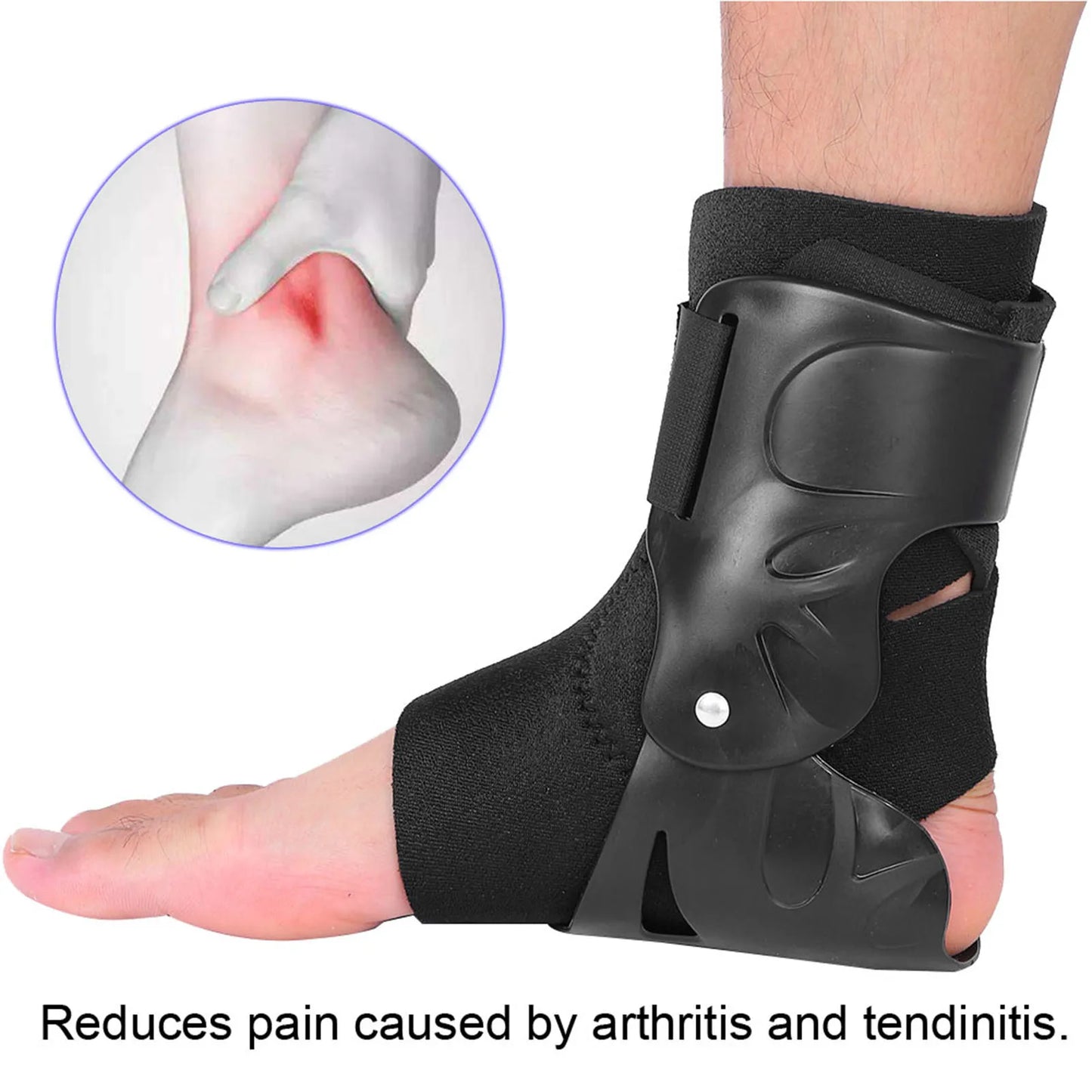 Breathable Ankle Support Brace – Compression Foot Guard Strap for Bone Care and Injury Prevention, Elastic Black Wrap