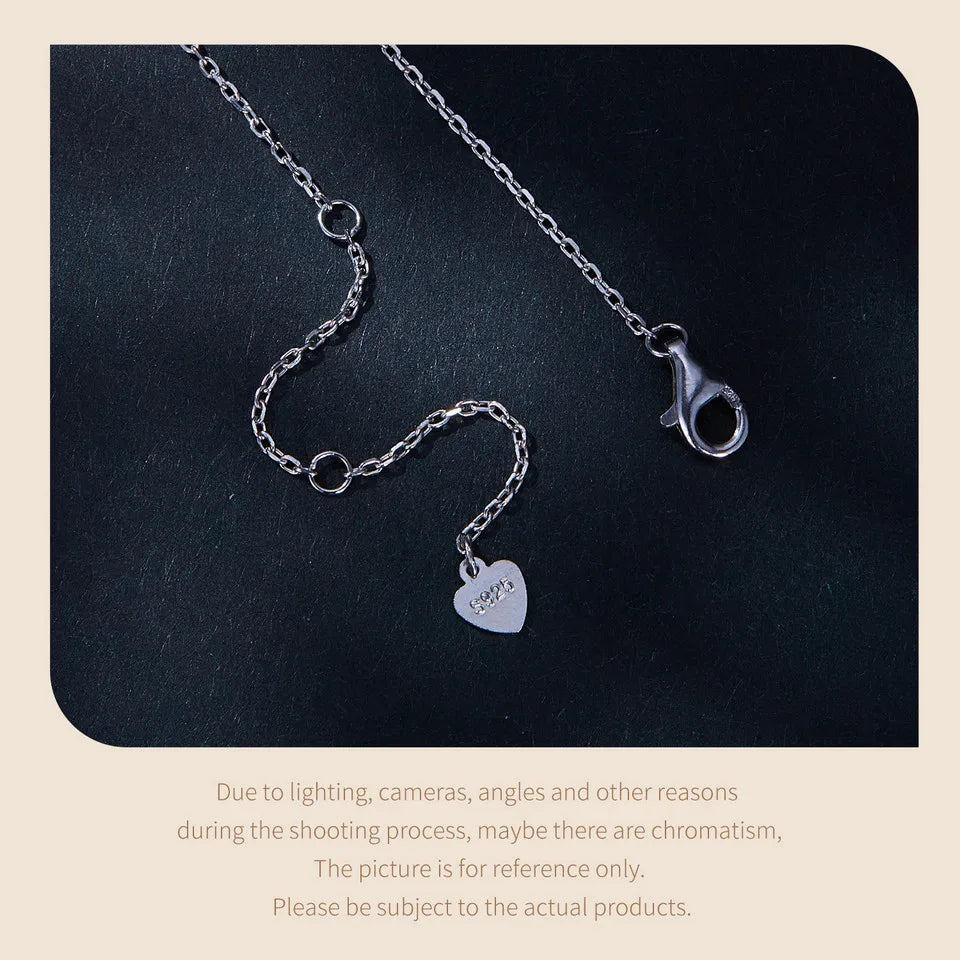 Sterling Silver Infinite Love Moissanite Pendant Necklace – Box Chain 40+5cm for Women, Anniversary Jewelry Gift