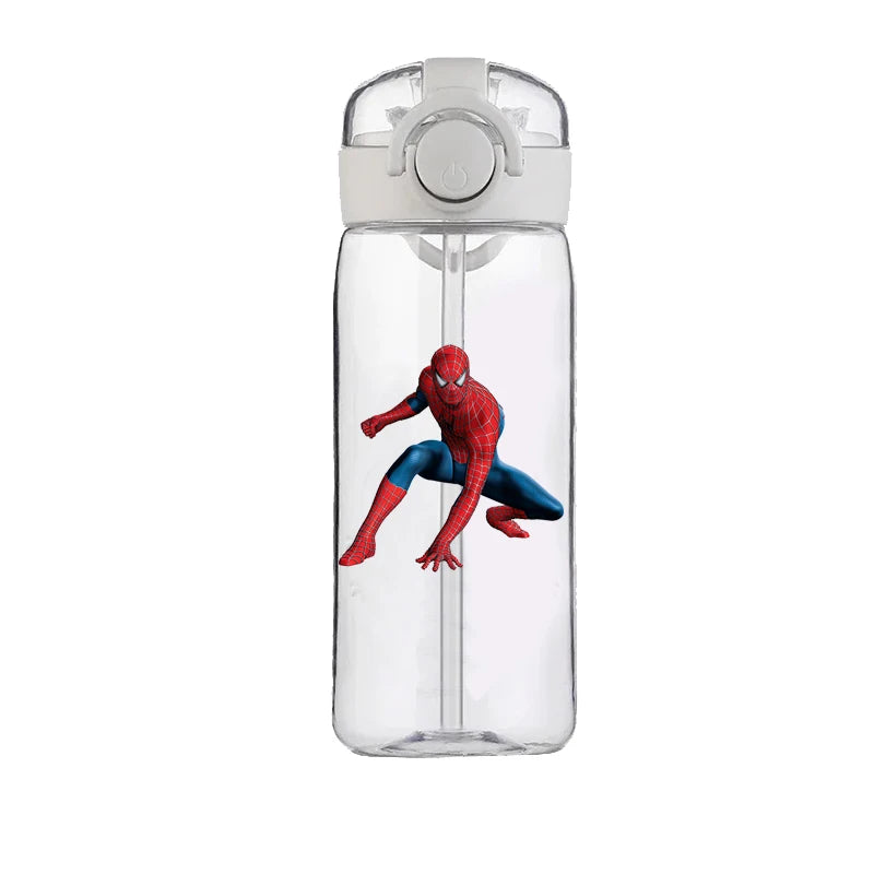 400ml Spider-Man Cartoon Water Bottle – Heat-Resistant Plastic Cup for Boys and Girls, Food-Grade Student Drinking Cup Gift