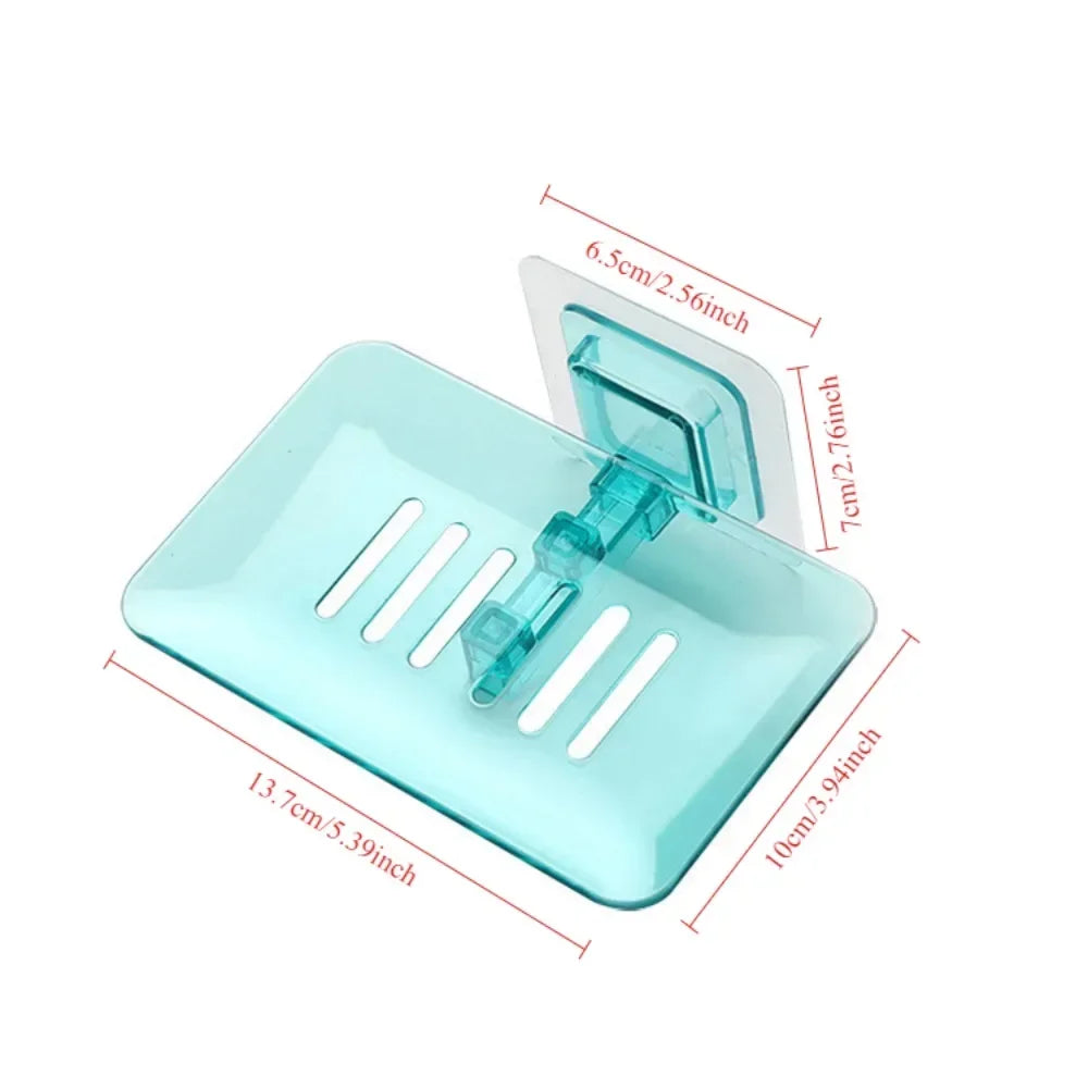 Wall-Mounted Double-Layer Soap Rack – No Drilling, Self-Adhesive Bathroom Sponge Holder & Soap Dishhome