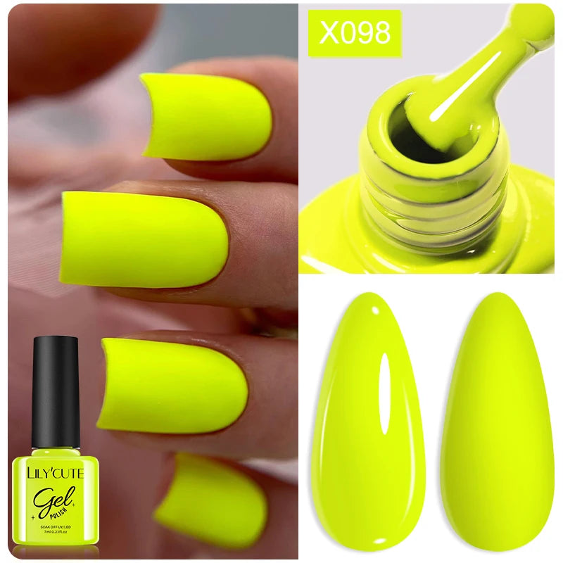 7ml Nail Gel Polish – 125 Solid Colors, Soak-Off UV LED Semi-Permanent Gel for Manicure