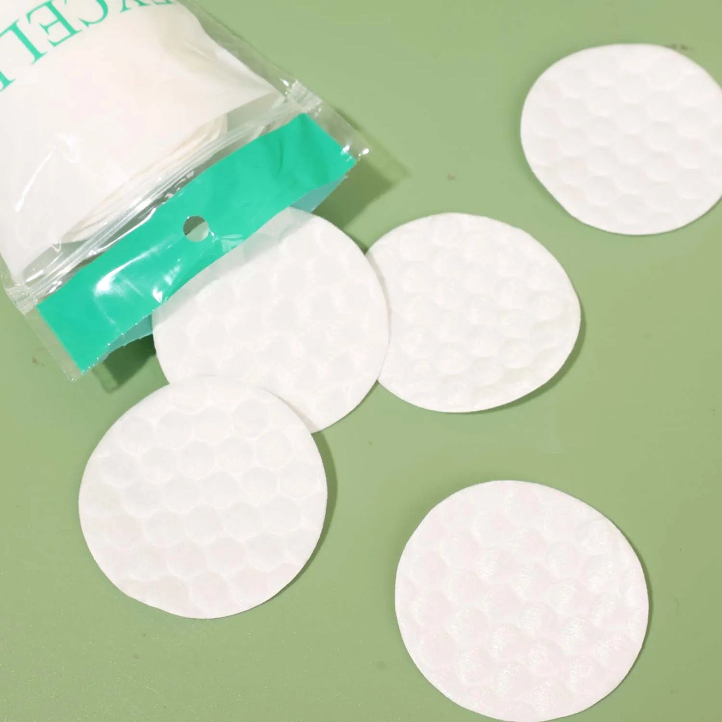 100pcs Pearl Textured Cotton Pads – Soft Double-Sided Makeup Remover Pads for Cleansing, Toner, and Nail Polish