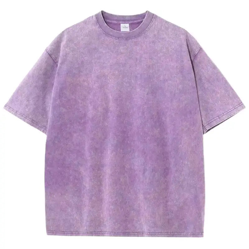 Washed Oversized Cotton T-Shirt – Vintage Y2K Short Sleeve Tee for Men and Women
