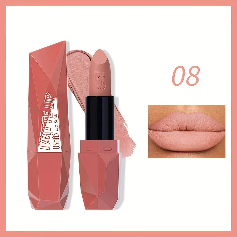 Color Matte Velvet Nude Lipstick – Long-Lasting Waterproof Moisturizing Lip Makeup