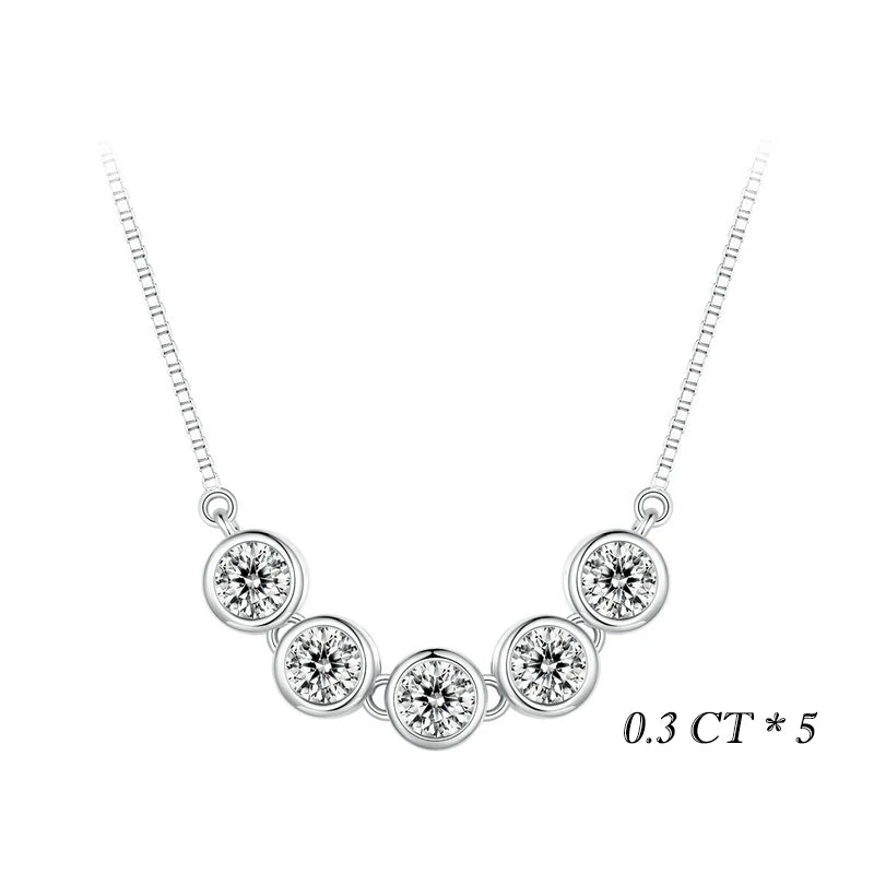 1 Carat Moissanite Pendant Necklace for Women – 925 Sterling Silver Bazel Setting, D Color VVS1 Diamond Look, Wedding & Gift Jewelry
