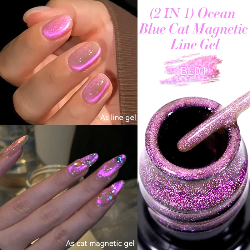 5ml Metallic Gold & Silver Liner Gel – Super Bright Mirror Nail Art Drawing Gel for French Tips & Design